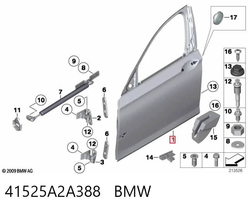 Пасажирські передні двері на BMW 7  F01, F02, F03, F04
