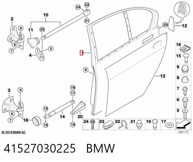 Двері пасажирськи задні ліві на BMW 7  E65, E66, E67