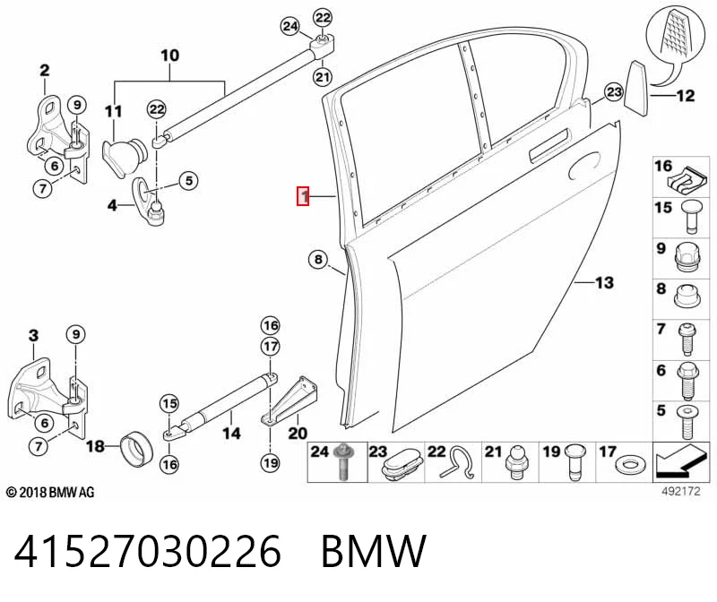 Двері пасажирські задні праві на BMW 7  E65, E66, E67