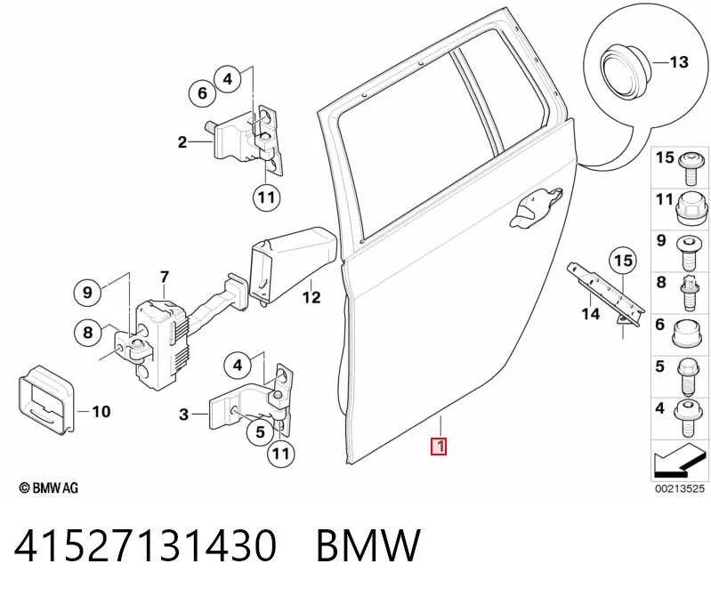 Двері пасажирські задні праві на BMW 5  E61