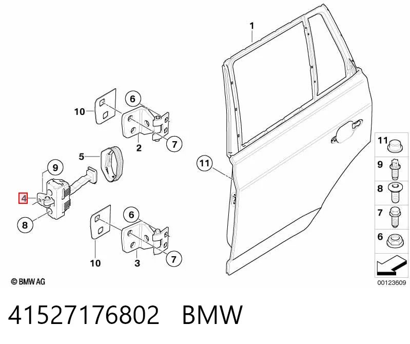 41527176802 BMW Обмежувач відкриття дверей, задній