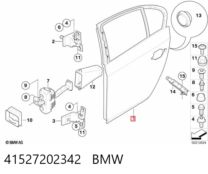 Купити Двері задні, праві BMW 5  E60