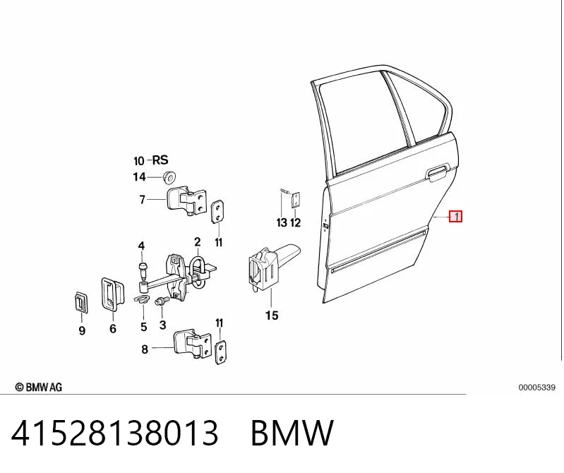 Двері пасажирськи задні ліві на BMW 5  E34