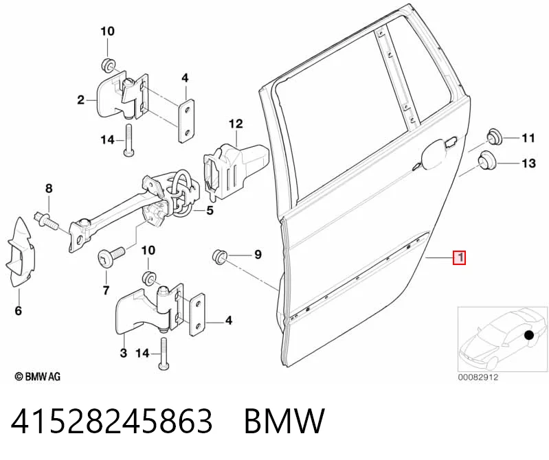 Двері пасажирськи задні ліві на BMW 3  E46