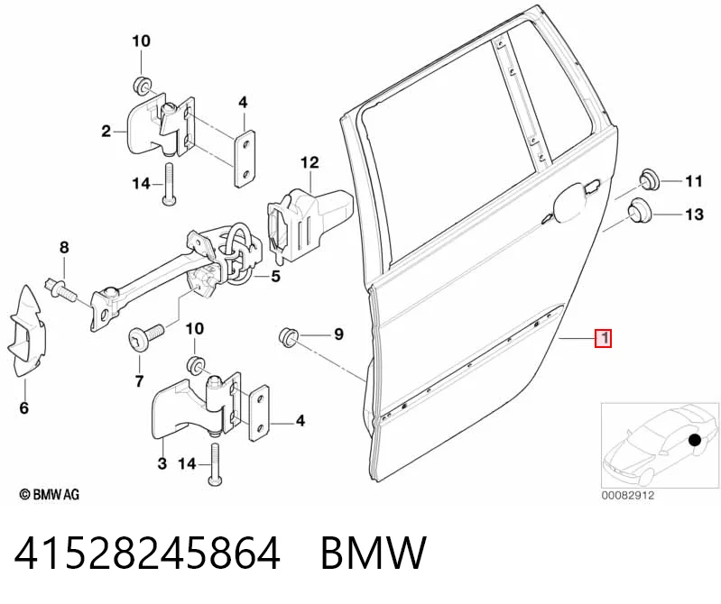 Двері пасажирські задні праві на BMW 3  E46