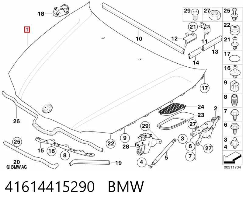 Капот BMW 1 хетчбек (E81) (2006 - 2012) ціна, від 226.58 USD