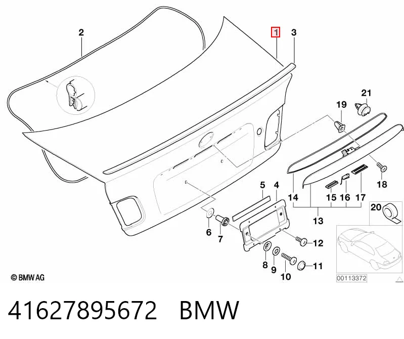 Кришка багажника на BMW 3  E46