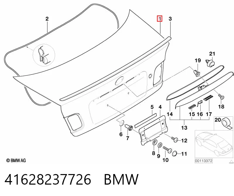 Кришка багажника BMW 3 купе (E46) (1999 - 2006) ціна, від 25.34 USD