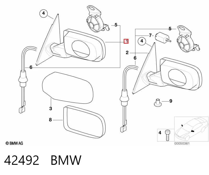 Праве бокове дзеркало BMW 3 