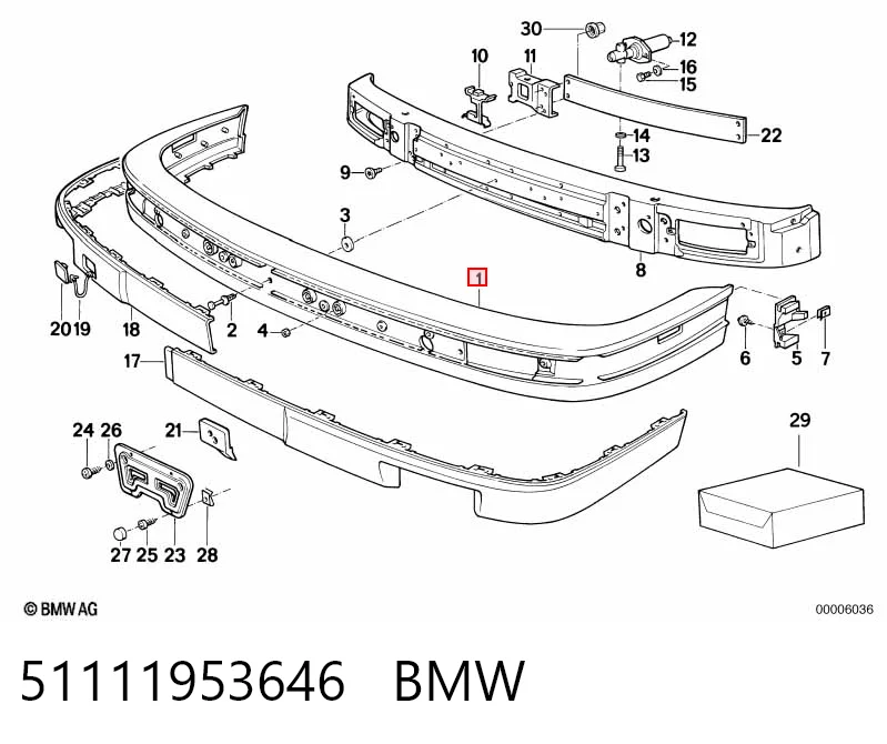 Бампер передній в зборі на BMW 3  E30