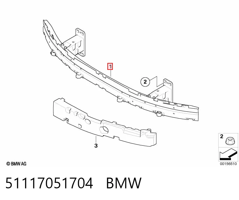 Шина бампера переднього BMW 5 універсал (E61) (2003 - 2009) ціна, від 113.25 USD