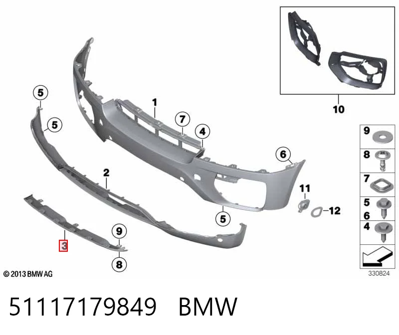 51117179849 BMW Обвіс бампера