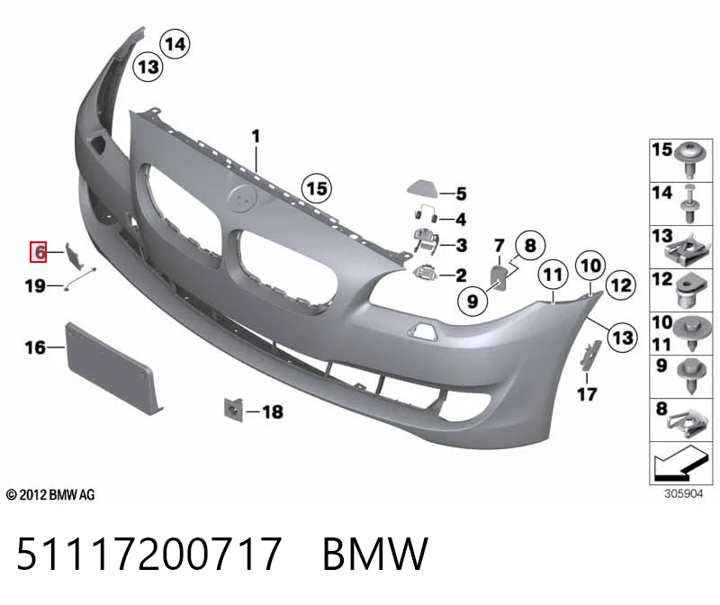 51117200717 BMW Заглушка бампера буксирувального гака, передня