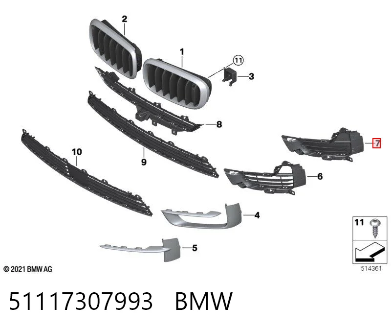 20T1271 Polcar Решітка переднього бампера, ліва нижня