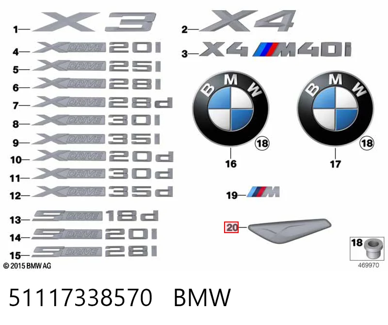 51117338570 BMW Накладка переднього правого крила