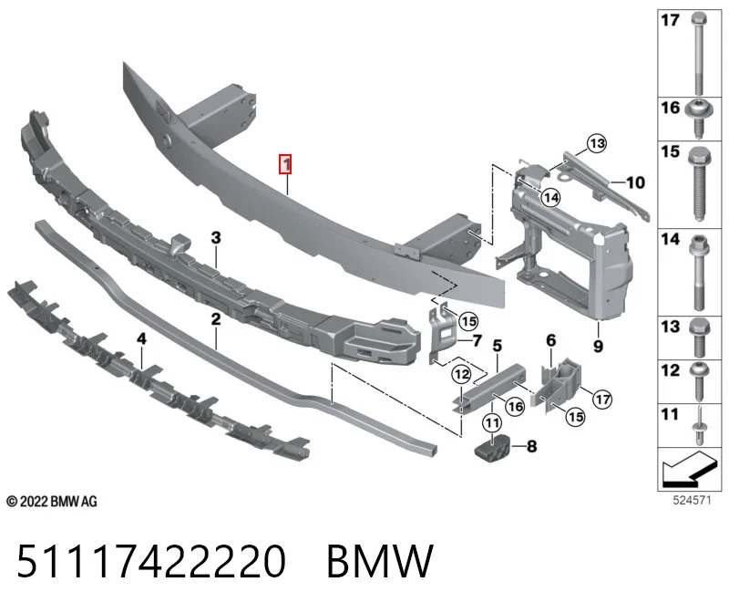 Шина бампера переднього FPS 1442940 ціна, від 230.84 USD