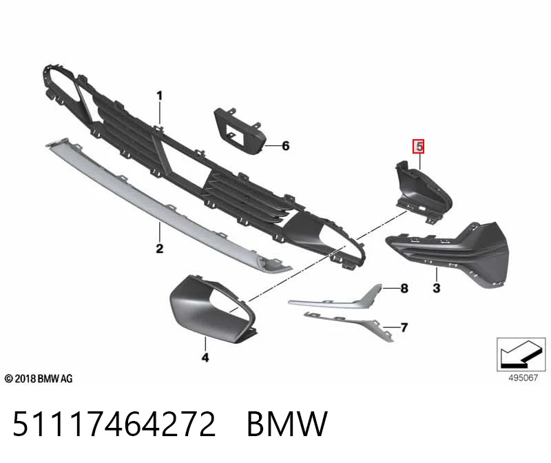 51117464272 BMW Заглушка бампера буксирувального гака, передня права