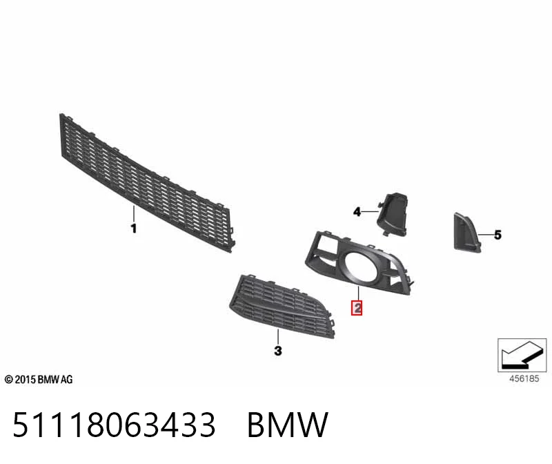 Решітка переднього бампера, ліва 8055133 BMW