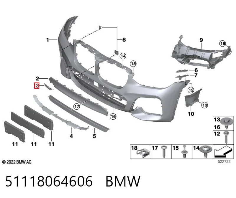 51118064606 BMW Заглушка бампера буксирувального гака, передня