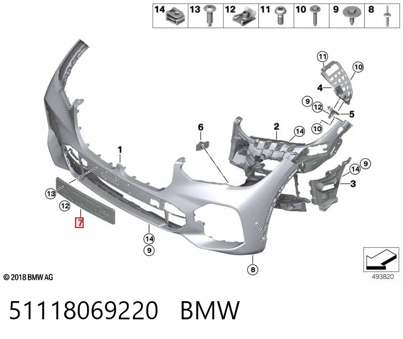 BF0112330024 Bapmic Панель кріплення номерного знака, переднього