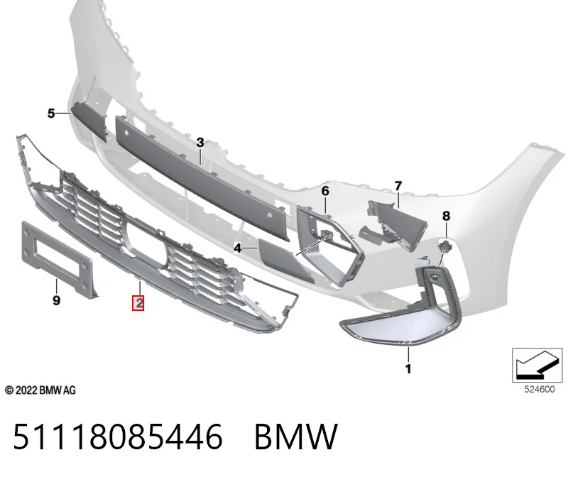 51118085446 BMW Решітка переднього бампера, центральна