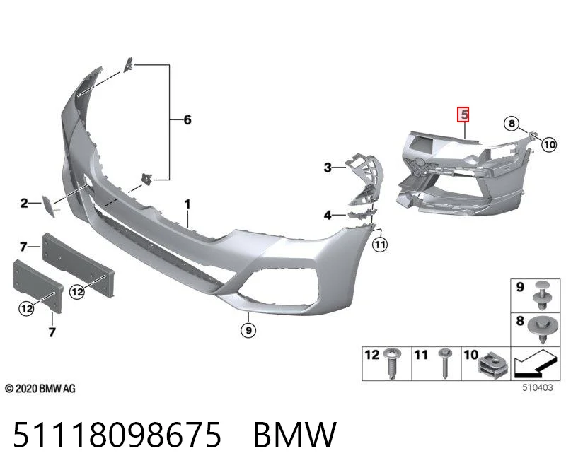 51118098675 BMW Кріплення протитуманки, лівої