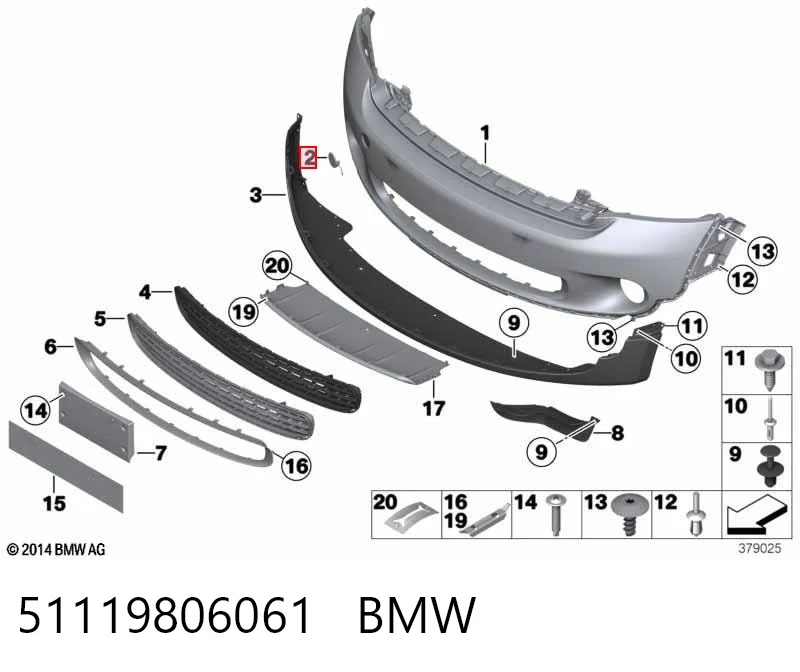 51119806061 BMW Заглушка бампера буксирувального гака, передня