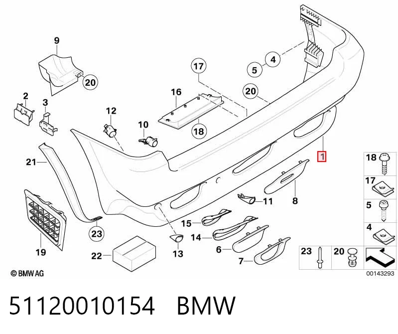 Буфер (бампер) задній на BMW X5  E53