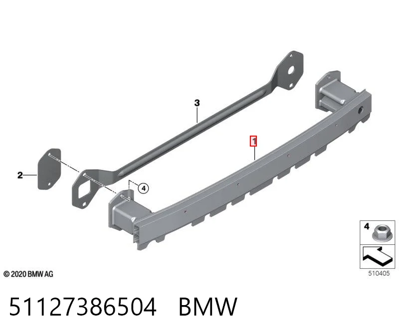Шина бампера заднього на BMW 5  G30, F90