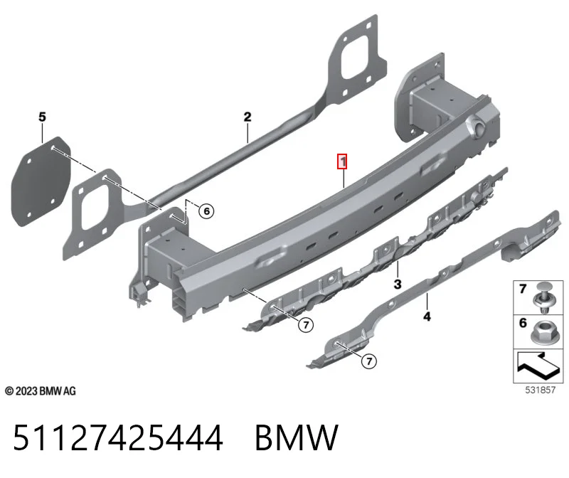 Шина бампера заднього на BMW X5  G05, F95