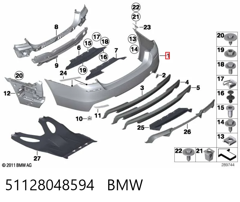 Буфер (бампер) задній на BMW 5  F10