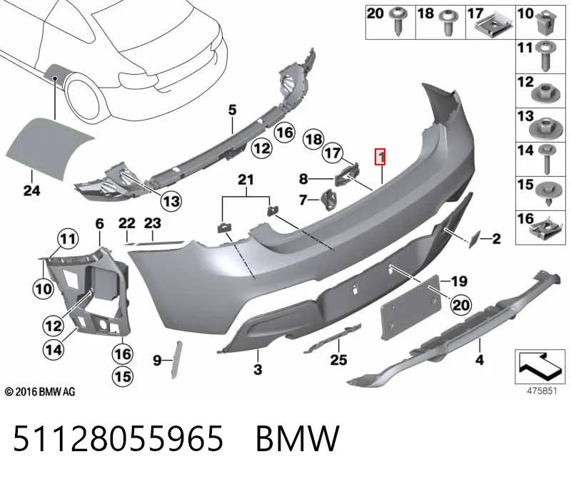 Буфер (бампер) задній на BMW 2  F23