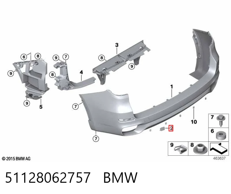 51128062757 BMW Заглушка бампера буксирувального гака, задня