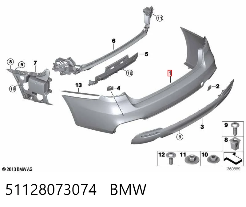 51128073074 BMW Буфер (бампер) задній