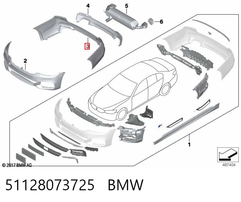 Буфер (бампер) задній на BMW 5  G30, F90