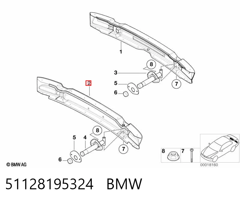 Шина бампера заднього на BMW 3  E46