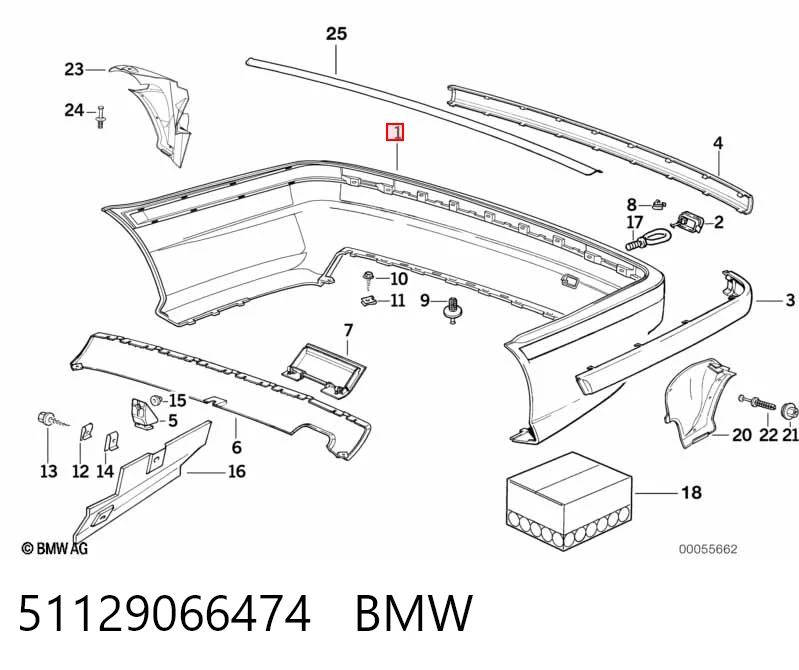 Бампер задній BMW 3 