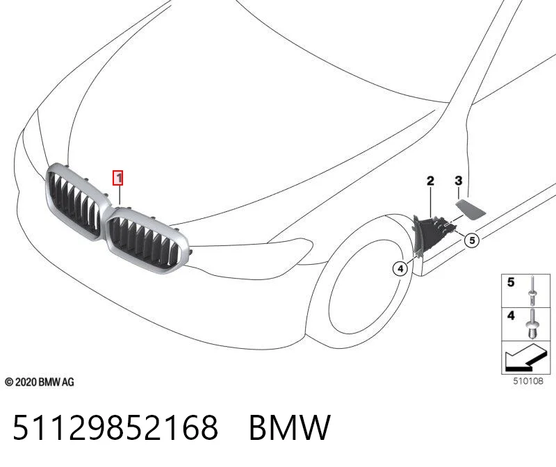 51129852168 BMW Решітка радіатора