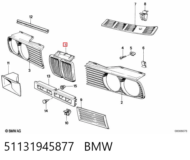 51131945877 BMW Решітка радіатора