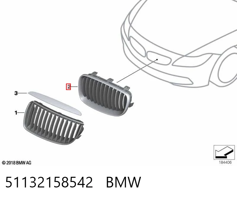 51132158542 BMW Решітка радіатора права