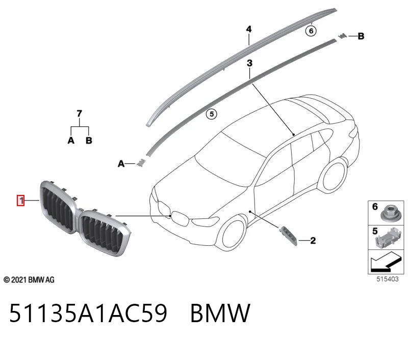 51135A1AC59 BMW Решітка радіатора