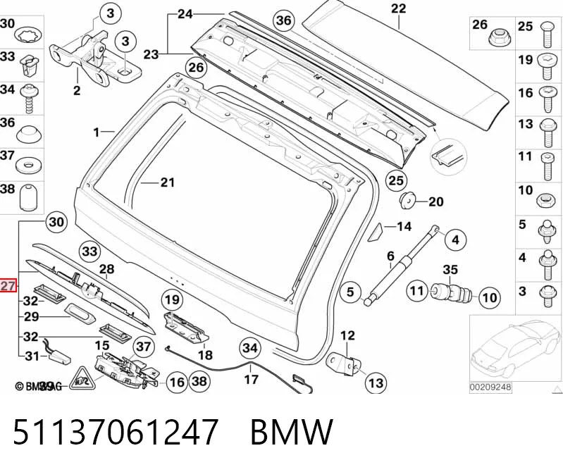 51137061247 BMW Ручка ляди, зовнішня