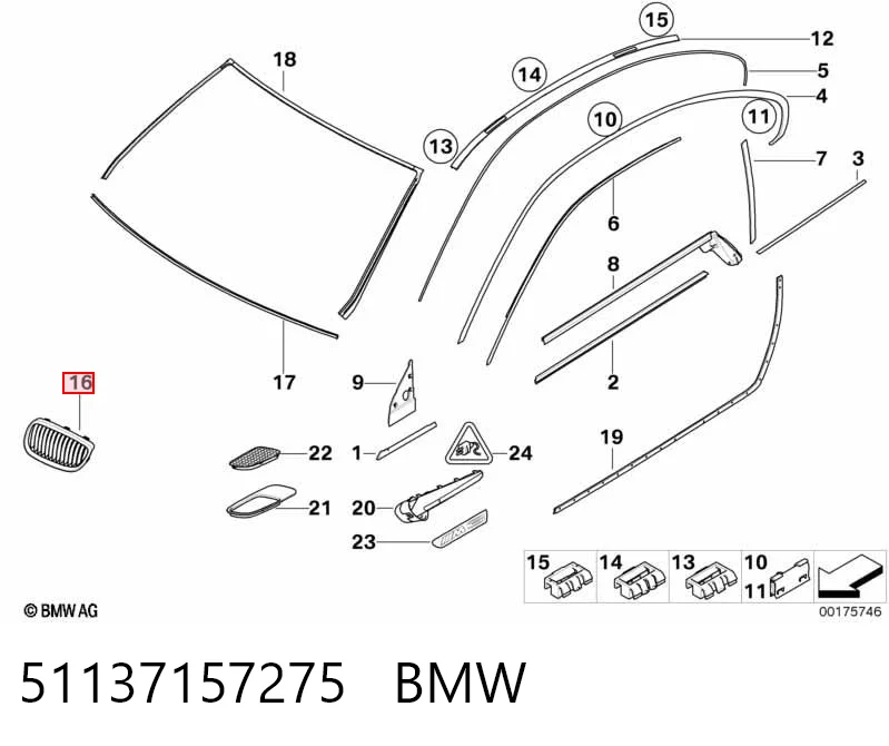 51137157275 BMW Решітка радіатора ліва