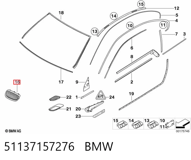 51137157276 BMW Решітка радіатора права