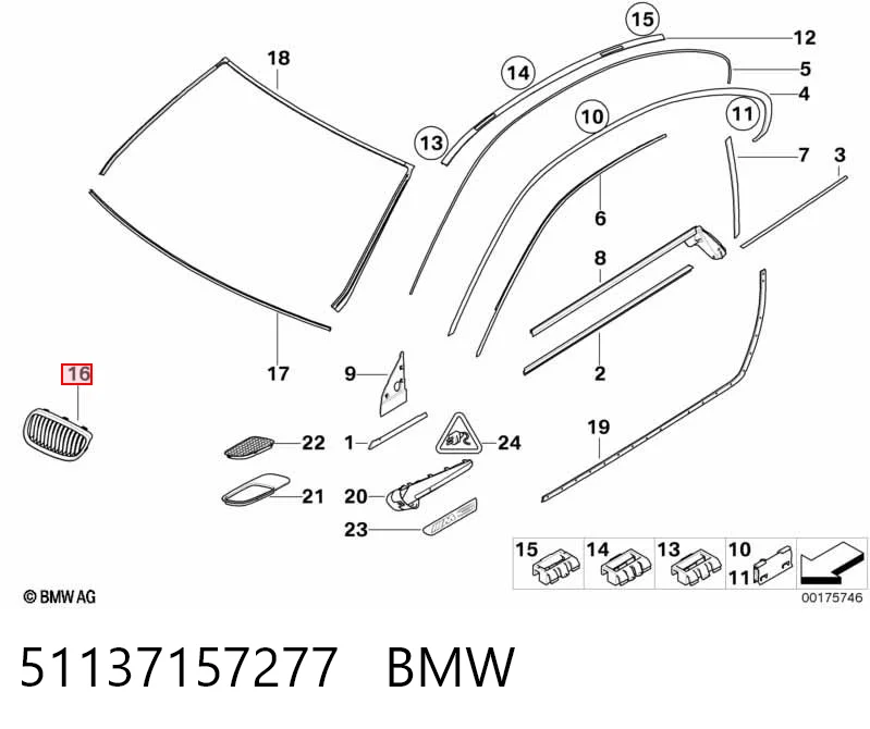 51137157277 BMW Решітка радіатора ліва