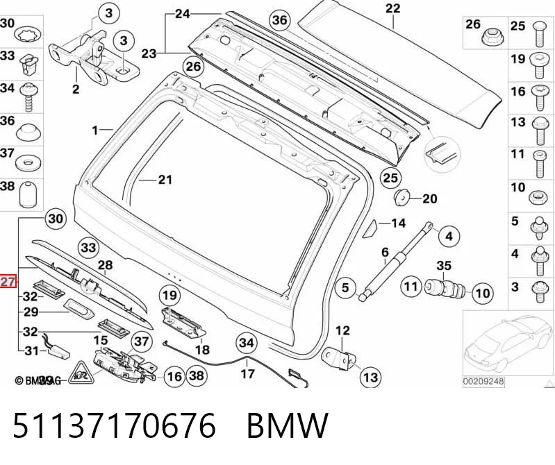51137170676 BMW Ручка ляди, зовнішня