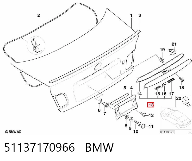 51137170966 BMW Ручка ляди, зовнішня