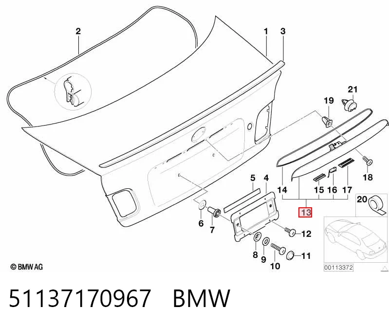 51137170967 BMW Ручка ляди, зовнішня