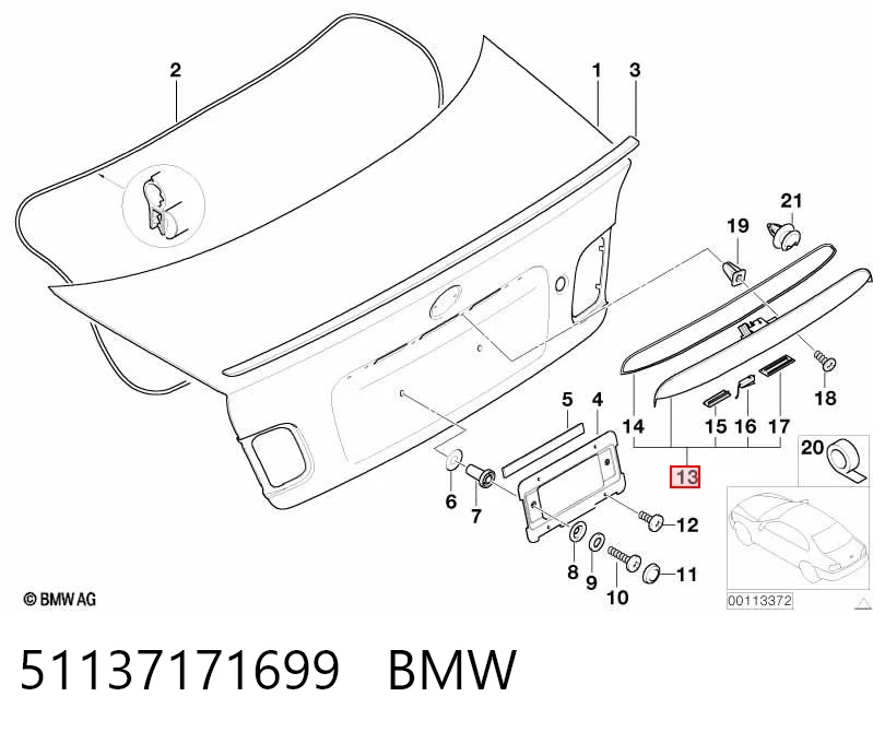 51137171699 BMW Ручка ляди, зовнішня