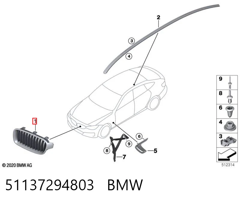51137294803 BMW Решітка радіатора